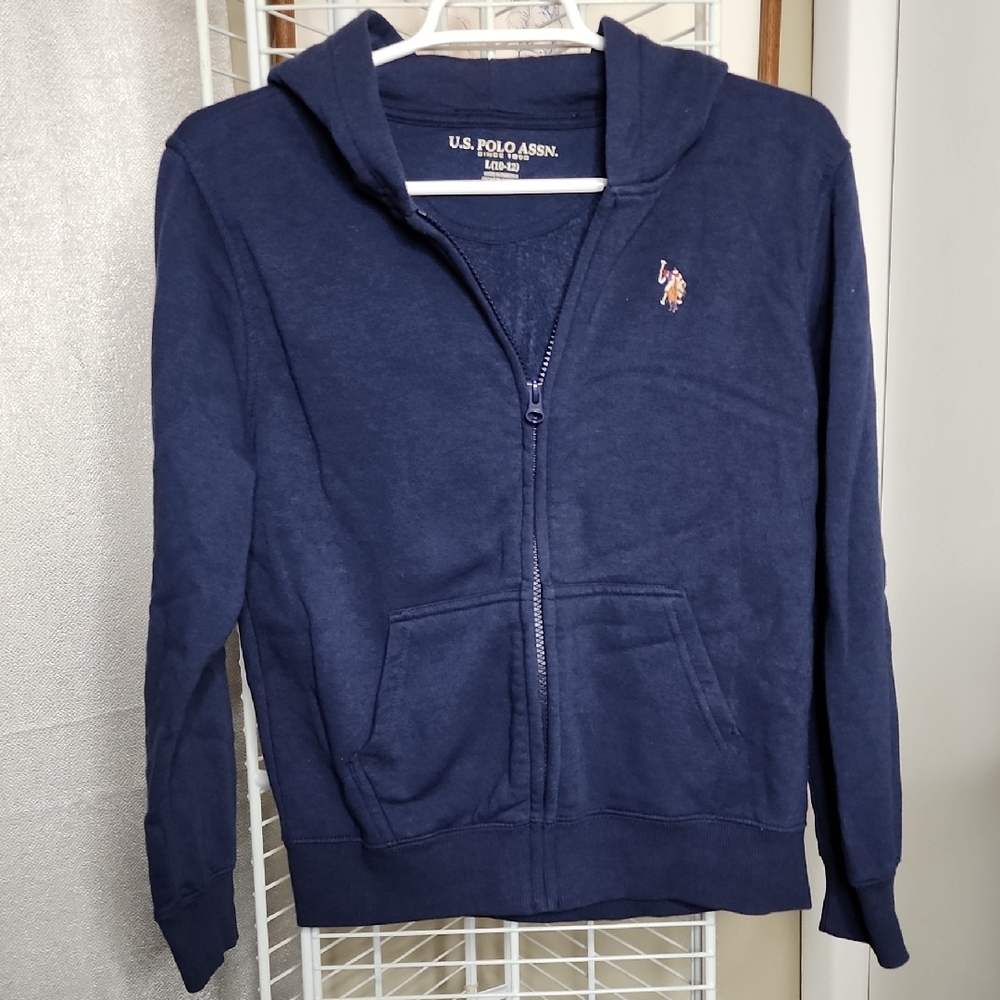 Polo Dark Blue Zip-Up Hoodie Size Boy's Large 10-12